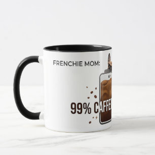 Frenchie Mom 99 Percent Caffeinated Funny Coffee D Mug