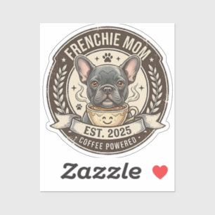 Frenchie Mom Coffee Powered Vintage Design