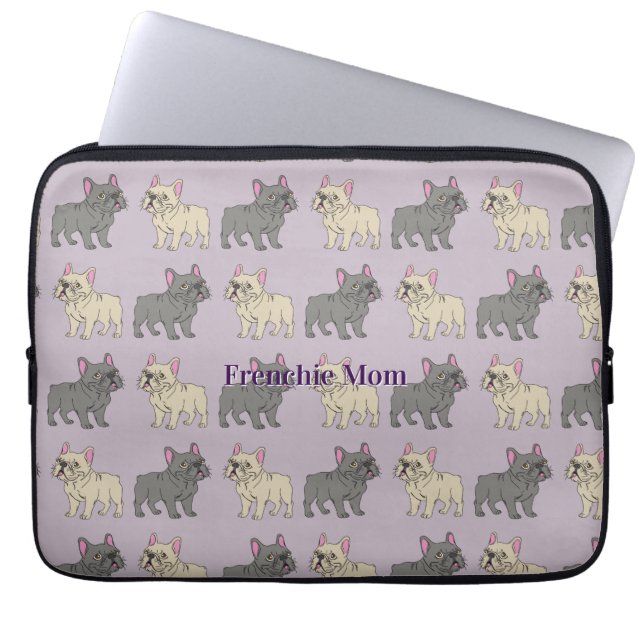 Frenchie mom laptop sleeve (Front)