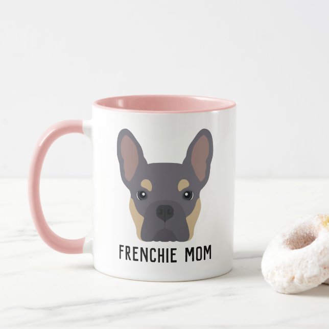 Frenchie Mom Lilac and Tan French Bulldog Mug (With Donut)