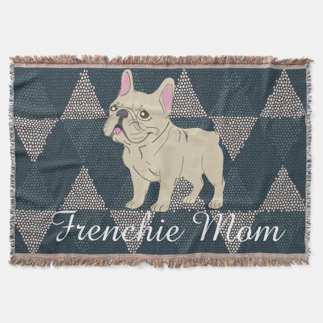 Frenchie Mom Throw Blanket (Front)