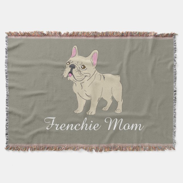 Frenchie Mom Throw Blanket (Front)