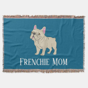 Frenchie Mom Throw Pillow Blanket