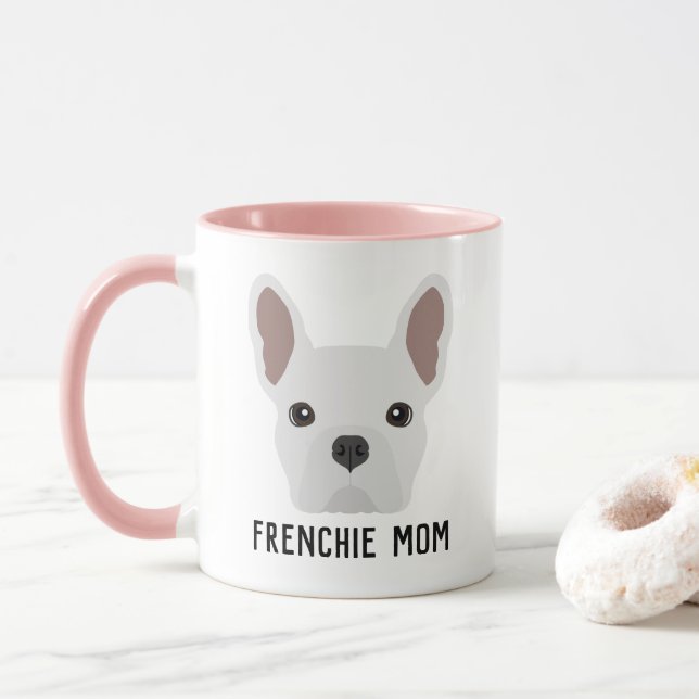 Frenchie Mom White French Bulldog Mug (With Donut)