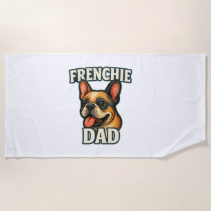 Frenchie Mum Adorable French Bulldog Portrait Beach Towel