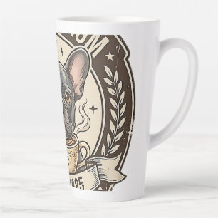 Frenchie Mum Coffee Powered Vintage Design Latte Mug