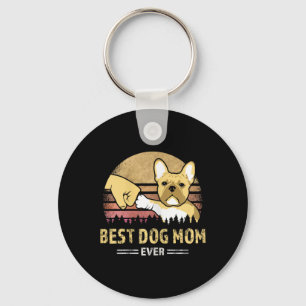 Frenchie Mum Ever Vintage French Bulldog Puppy Lov Key Ring
