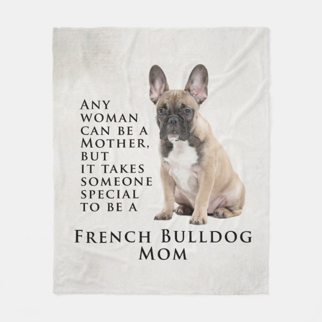 Frenchie Mum Fleece Blanket (Front)