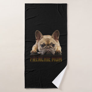 frenchie mum french bulldog mum gift bath towel