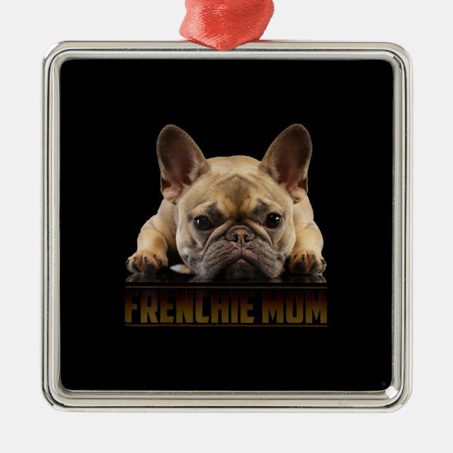 frenchie mum | french bulldog mum gift metal tree decoration (Front)