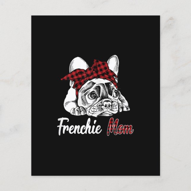 frenchie mum | french bulldog with red plaid (Front)