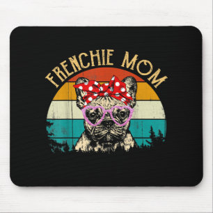 Frenchie Mum Gift Vintage Retro Style Bulldog Mouse Mat