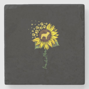 Frenchie Mum Sunflower French Bulldog Lover Gift Stone Coaster
