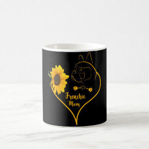 Frenchie Mum With Sunflower Cute Frenchie Lovers Coffee Mug