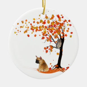 Frenchie My Spirit Animals Owl Frenchie Lovers Ceramic Tree Decoration