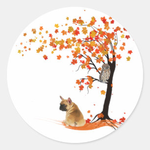 Frenchie My Spirit Animals Owl Frenchie Lovers Classic Round Sticker