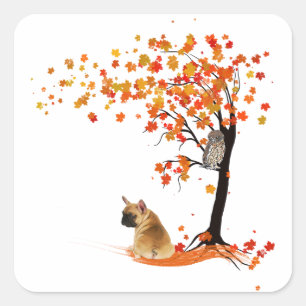 Frenchie My Spirit Animals Owl Frenchie Lovers Square Sticker
