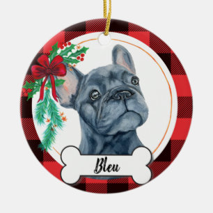Frenchie Ornament, French Bulldog  Ceramic Tree Decoration