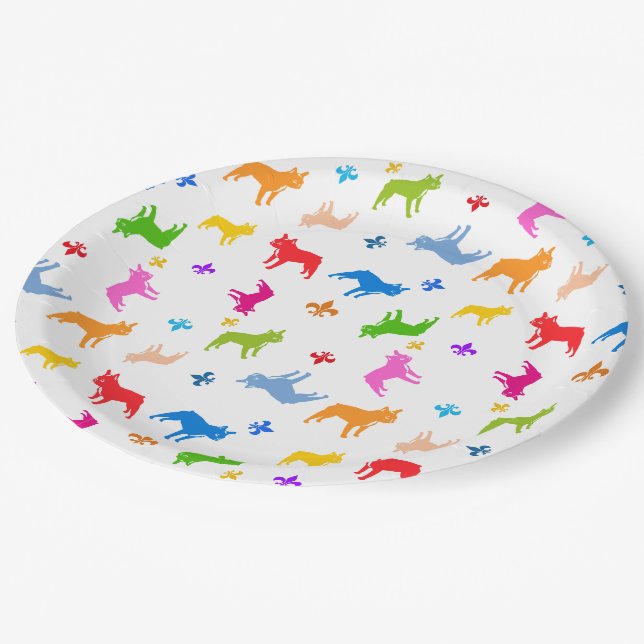 Frenchie Paper Plates (Angled)