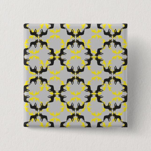 Frenchie Pattern pure 15 Cm Square Badge (Front)