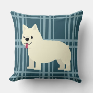 Frenchie Plaid Blue Cushion