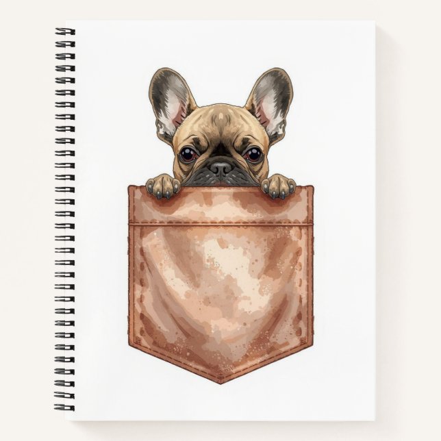 Frenchie Pocket Journal | Cute Dog Mom Notebook (Front)