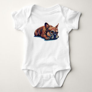 Frenchie Pup Baby Bodysuit