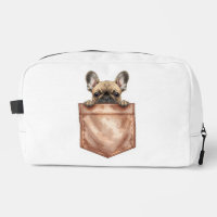 Frenchie Puppy Pocket Makeup Bag & Pencil Case