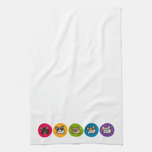 Frenchie Rainbow Tea Towel