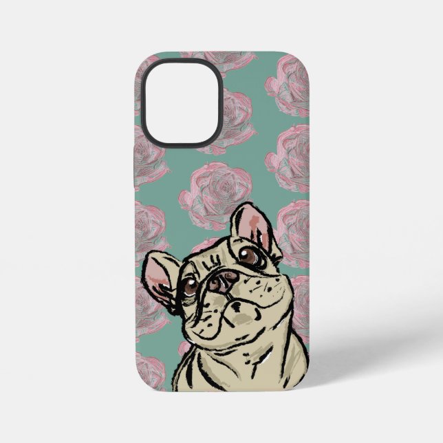 Frenchie Roses iPhone Case (Back)
