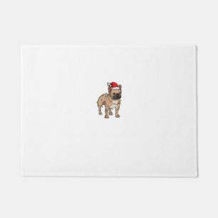 Frenchie Santa Hat & Christmas Lights Cute French  Doormat