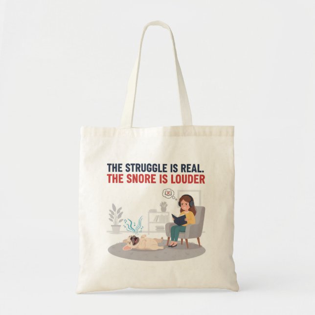 Frenchie Snoring Loud Funny Dog Mum Gift Tote Bag (Front)