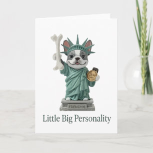 Frenchie Statue of Liberty Dog Lover Card