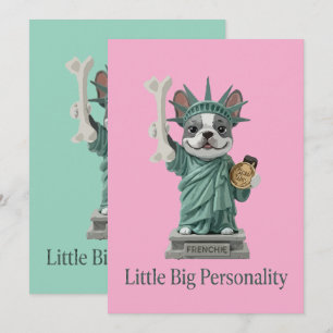 Frenchie Statue of Liberty Dog Lover Holiday Card