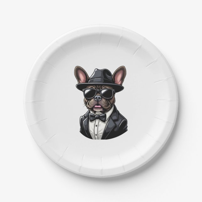 Frenchie The Gangster Paper Plate (Front)