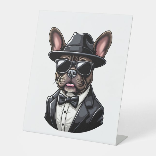 Frenchie The Gangster Pedestal Sign (Front)
