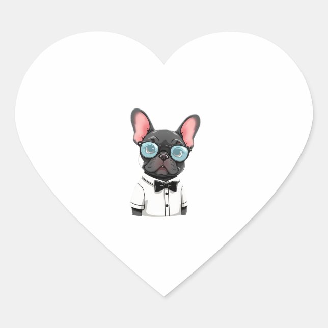 Frenchie The Gentlemen Copy (1) Heart Sticker (Front)