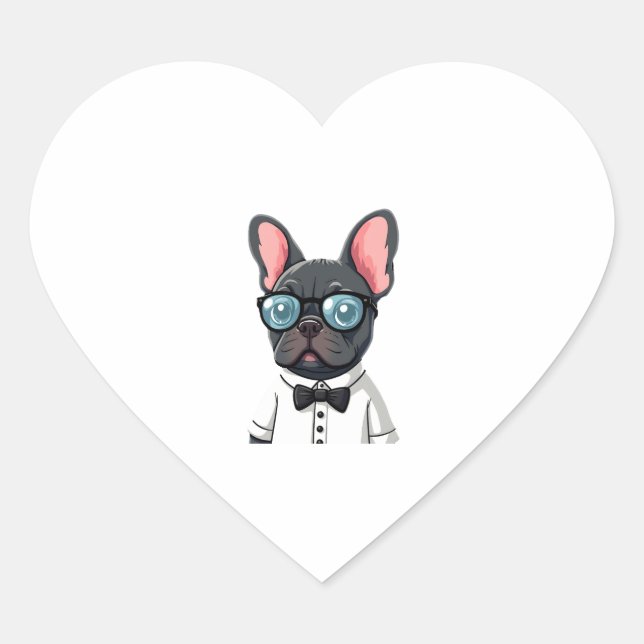 Frenchie The Gentlemen Copy (2) Heart Sticker (Front)