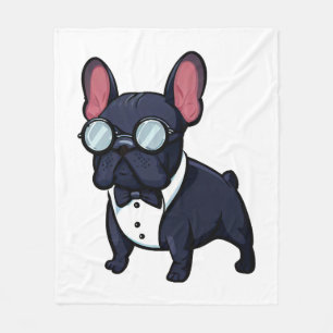 Frenchie The Gentlemen Fleece Blanket