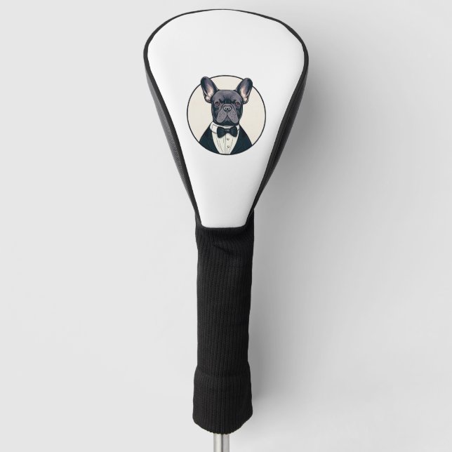 Frenchie The Gentlemen Golf Head Cover (Front)