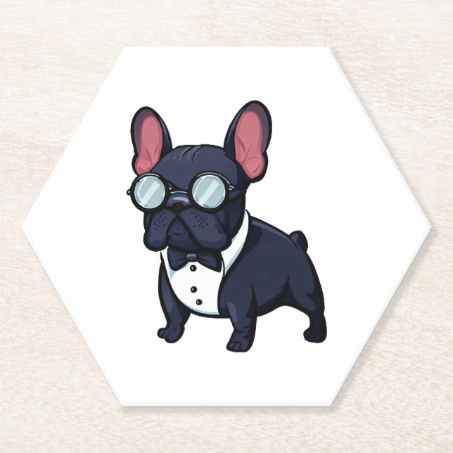 Frenchie The Gentlemen  Paper Coaster (Front)