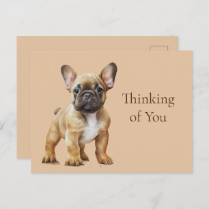 Frenchie thinking of you postcard