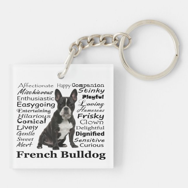 Frenchie Traits Keychain (Back)