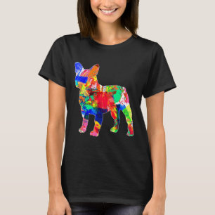 Frenchie Trippy Watercolor Colourful Psychedelic T-Shirt