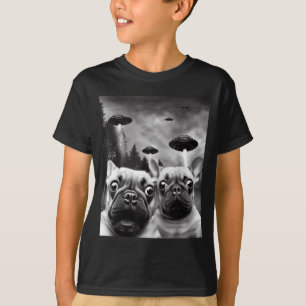 Frenchie UFO Selfie - Funny French Bulldog Alien T-Shirt