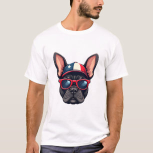 Frenchie Wearing USA Colours (5) T-Shirt
