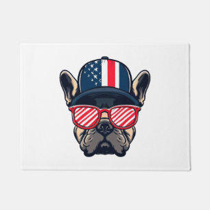 Frenchie Wearing USA Colours Doormat