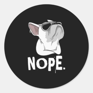 Frenchie White French Bulldog Classic Round Sticker