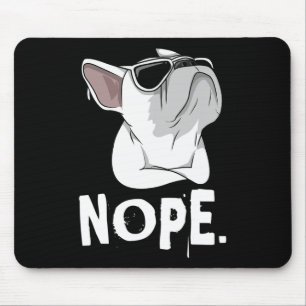 Frenchie White French Bulldog Mouse Mat