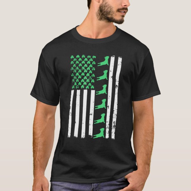 Frenchie Yoga St Patricks Day French Bulldog Ameri T-Shirt (Front)